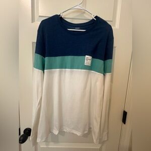 Sonoma Navy and Teal Colorblock Shirt